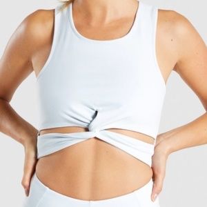 Gymshark Twist Front Crop Top in Ice Blue